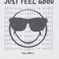 Camiseta masculina Freeze 24-7 SmileyWorld Just Feel Good, branca, tamanho grande