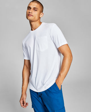 E agora esta camiseta masculina com bolso sólido, branca, tamanho grande