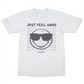 Camiseta masculina Freeze 24-7 SmileyWorld Just Feel Good, branca, tamanho X-G