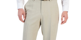 Calça masculina Hugo Boss Superflex de ajuste moderno bege tamanho 40