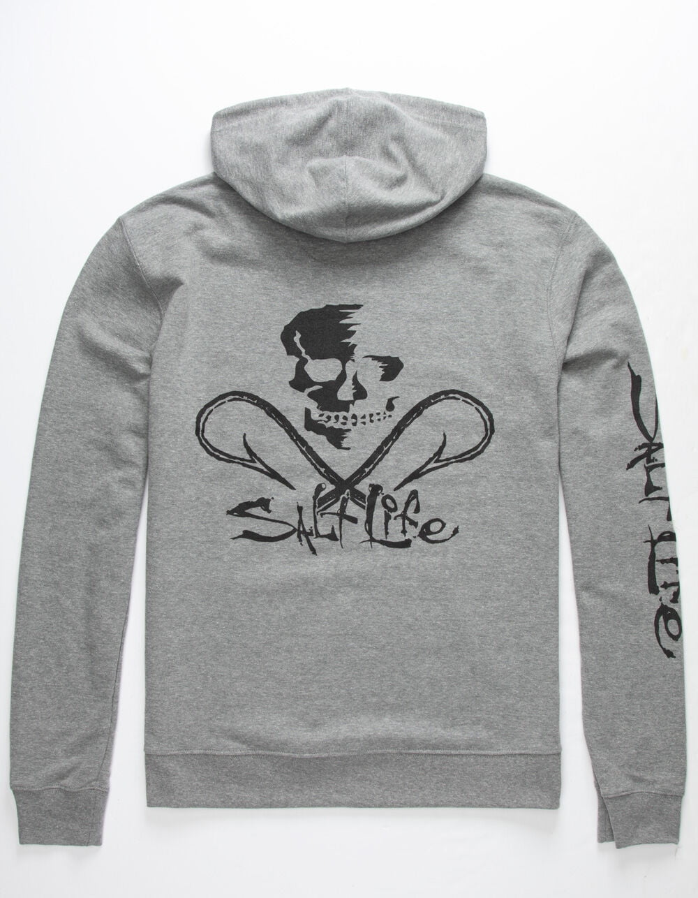 Moletom com capuz masculino Salt Life Skull and Hooks cinza tamanho XXXX-G
