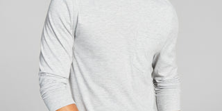 E agora esta camiseta masculina de manga comprida com bolso cinza tamanho X-G