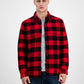 Sun + Stone Camisa de flanela xadrez masculina Carter Buffalo, manga comprida, com botões, vermelha, tamanho pequeno