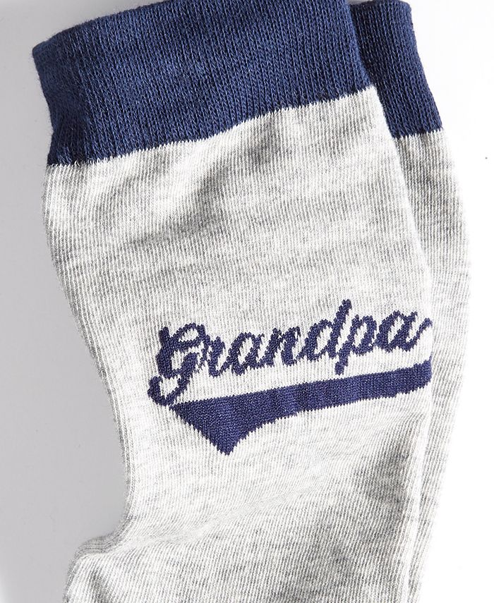 Meias masculinas Club Room Grandpa Crew cinza tamanho 10-13