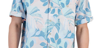 Camisa Tommy Bahama Nova Wave Beach Day Blooms Masculina Azul Tamanho Médio