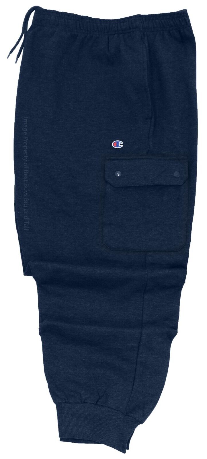 Calça de corrida Champion Cargo Fleece masculina, azul, tamanho XXX-G