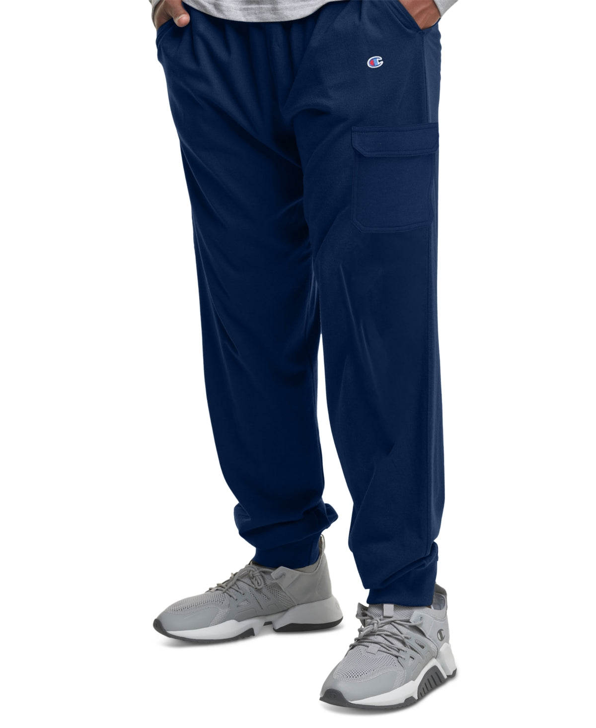 Calça de corrida Champion Cargo Fleece masculina, azul, tamanho XXX-G