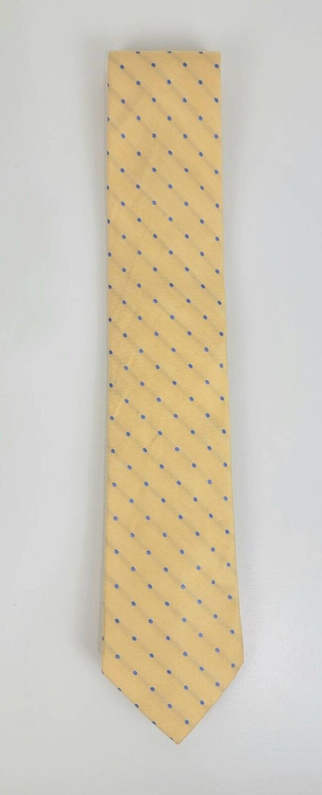 Gravata Tommy Hilfiger Masculina de Linho com Bolinhas, Amarela, Tamanho Regular