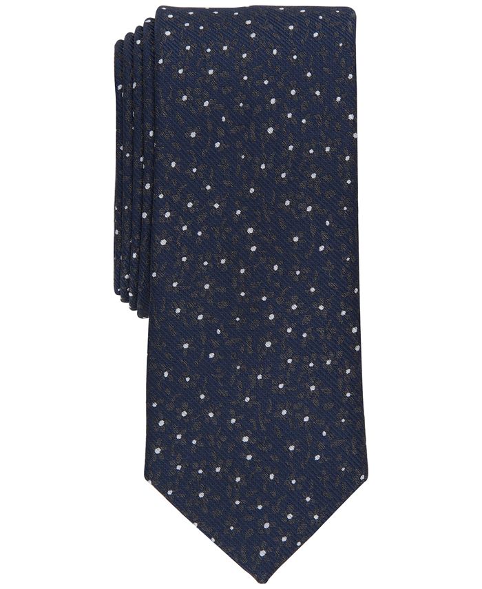 Gravata masculina Bar III Attison Skinny Floral Neat, preta, tamanho regular