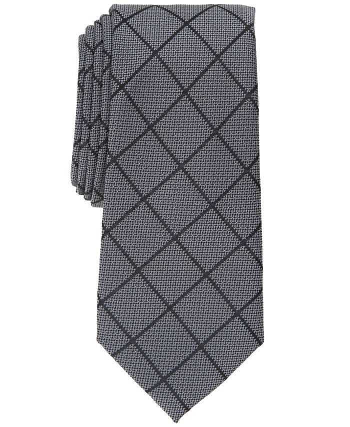 Gravata Alfani Sussex Pane Masculina Cinza Tamanho Regular