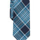 Gravata Leroy Xadrez Skinny Masculina Bar III Azul Tamanho Regular