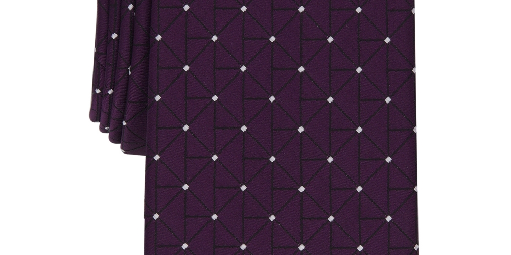 Gravata Alfani Masculina Kenneth Geo Print Roxa Tamanho Regular