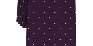 Gravata Alfani Masculina Kenneth Geo Print Roxa Tamanho Regular