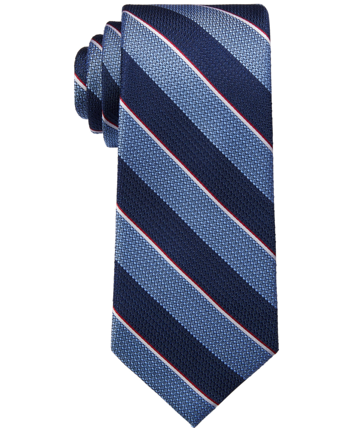 Gravata Tommy Hilfiger Davis Stripe Masculina Azul Tamanho Regular
