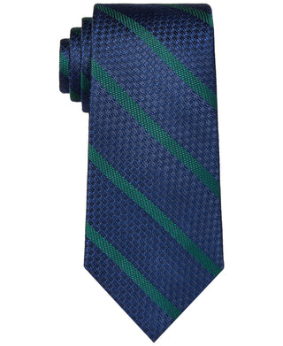 Tommy Hilfiger Men's Textured Colored Stripe Tie Green Size Regular