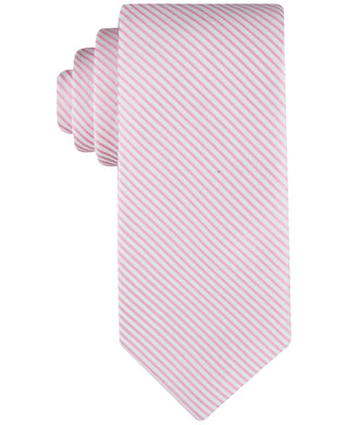 Gravata listrada Tommy Hilfiger masculina Seersucker rosa tamanho regular