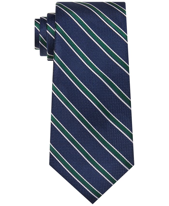Gravata listrada Tommy Hilfiger Kingston masculina verde tamanho regular