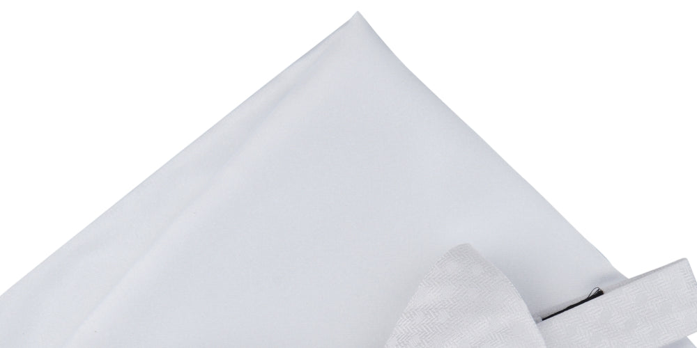 Conjunto de gravata borboleta e lenço de bolso liso Alfani masculino, 2 peças, pré-amarrado, espinha de peixe, tamanho regular, branco