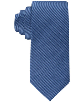 Calvin Klein Men's Shiny Mini Stripe Solid Tie Azul Tamanho Regular