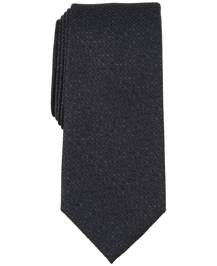 Gravata Alfani Masculina Terry Mini Texture Preta Tamanho Regular
