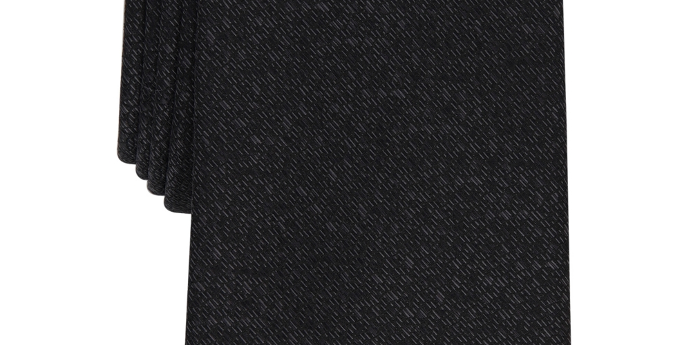 Gravata Alfani Masculina Terry Mini Texture Preta Tamanho Regular
