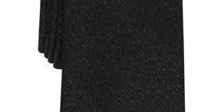 Gravata Alfani Masculina Terry Mini Texture Preta Tamanho Regular