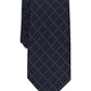Gravata Alfani Slim Grid Masculina Azul Tamanho Regular