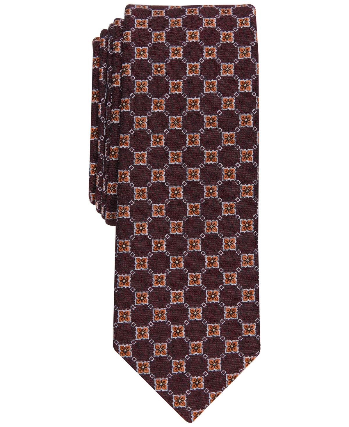 Gravata Skinny Nostrand Masculina Bar III Marrom Tamanho Regular