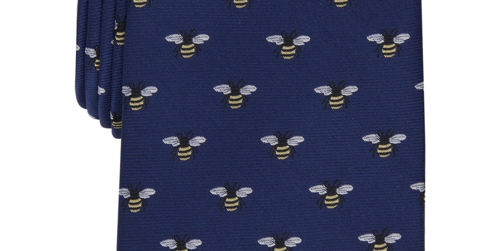 Gravata Club Room Masculina Classic Bee Neat Azul Tamanho Regular