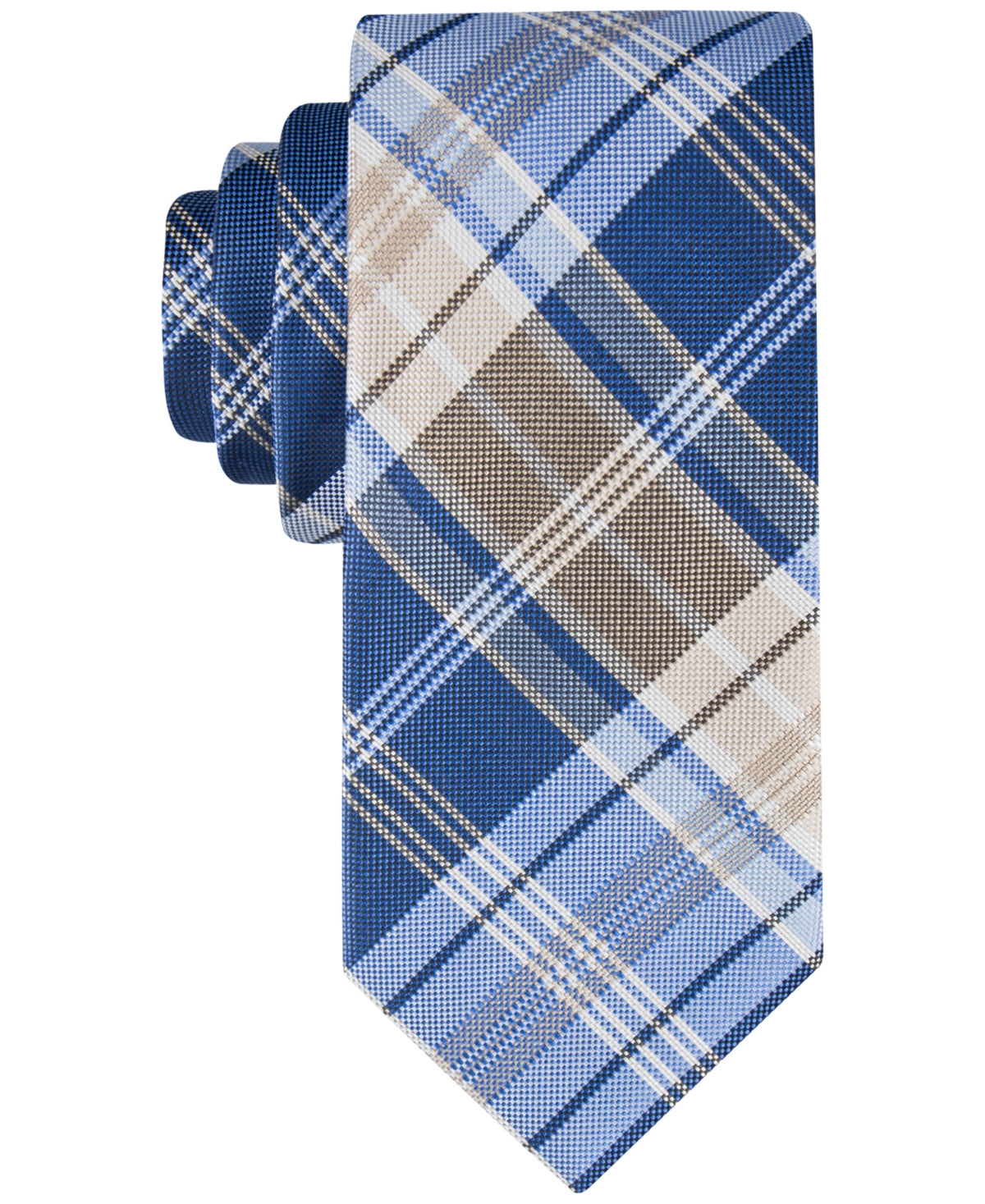 Gravata xadrez clássica masculina Tommy Hilfiger, bege, tamanho regular