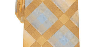 Gravata xadrez moderna Lewis masculina Perry Ellis amarela tamanho regular