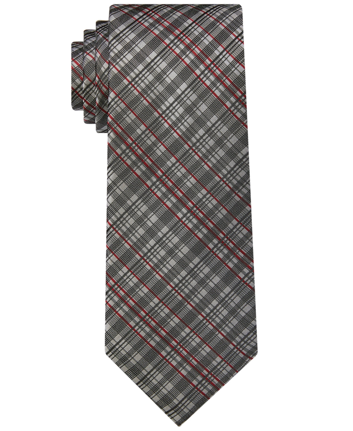 Gravata Calvin Klein Slim Fancy Check Masculina Verde Tamanho Regular