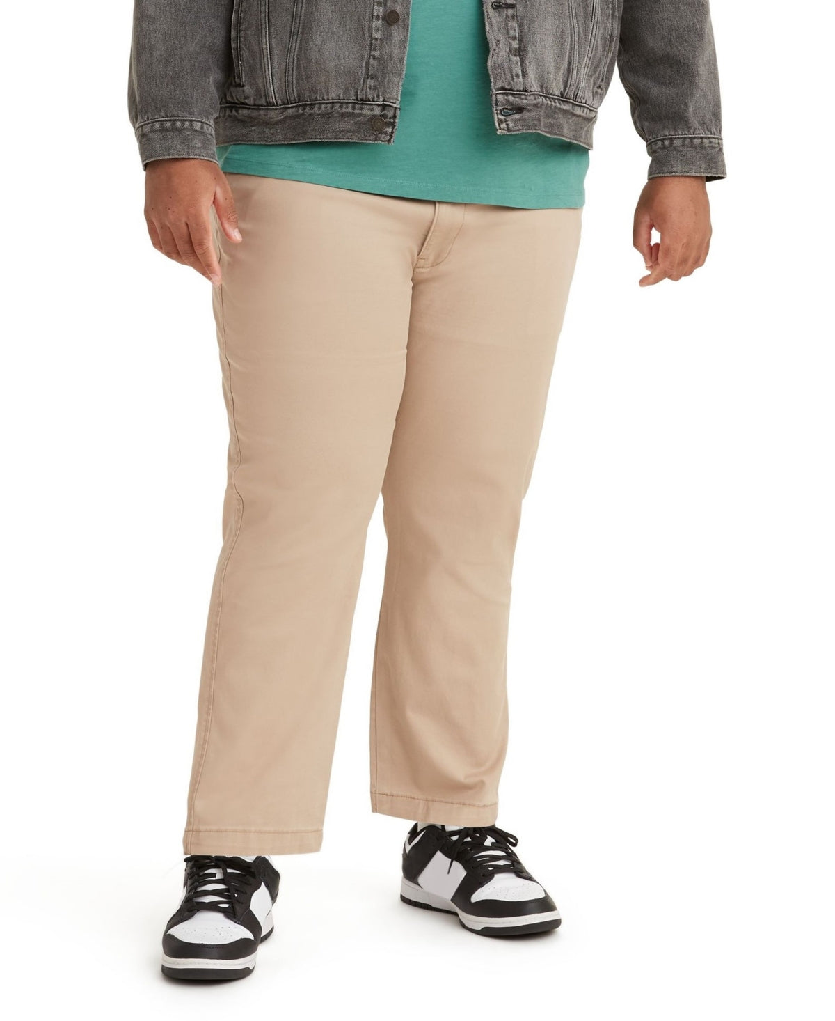 Calça Chino Levi's Masculina Grande e Alta, Mistura de Algodão, Ajuste Relaxado, Tamanho Haystack Twill