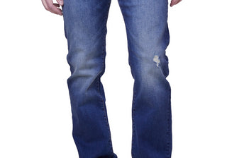 Calça Jeans Lazer Masculina Straight-Fit Azul Tamanho 32x34