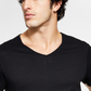 Camiseta masculina sólida com decote em V da Inc International Concepts, preta, tamanho P