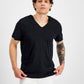 Camiseta masculina com capuz e decote em V da INC, preta, tamanho M
