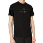 Camiseta masculina com estampa de logotipo AX Armani Exchange, preta, tamanho M