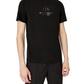 Camiseta masculina com estampa de logotipo AX Armani Exchange, preta, tamanho M