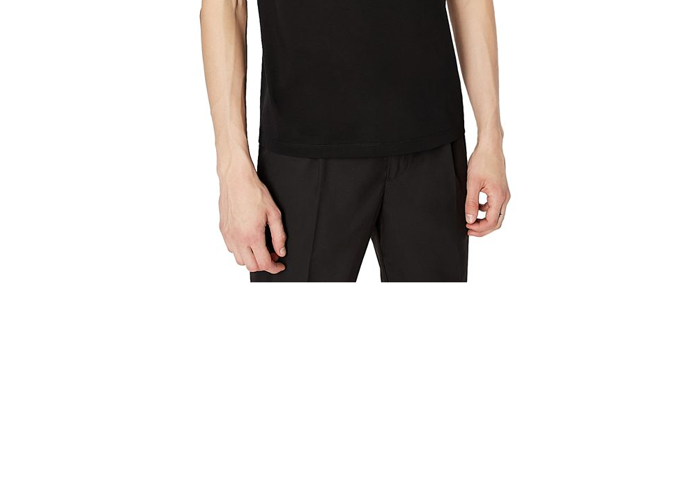 Camiseta masculina com estampa de logotipo AX Armani Exchange, preta, tamanho M