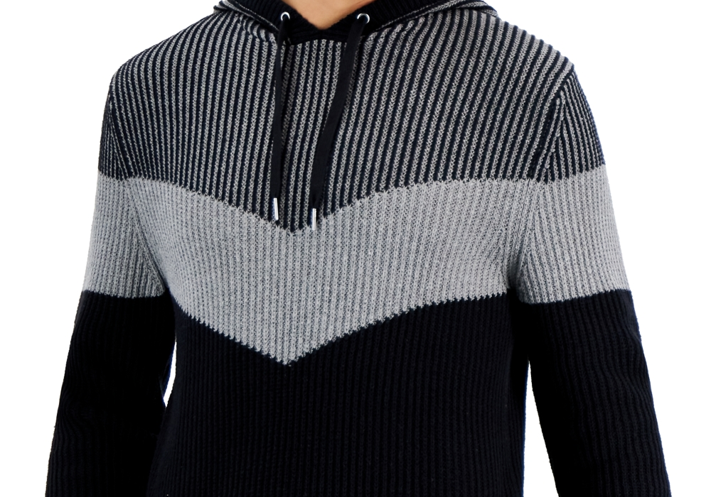 Suéter com capuz masculino com blocos de cores da Inc International Concepts, preto, tamanho M