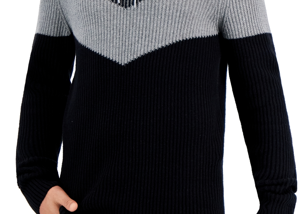 Suéter com capuz masculino com blocos de cores da Inc International Concepts, preto, tamanho M