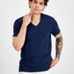 Camiseta masculina com decote em V da INC, azul, tamanho XS