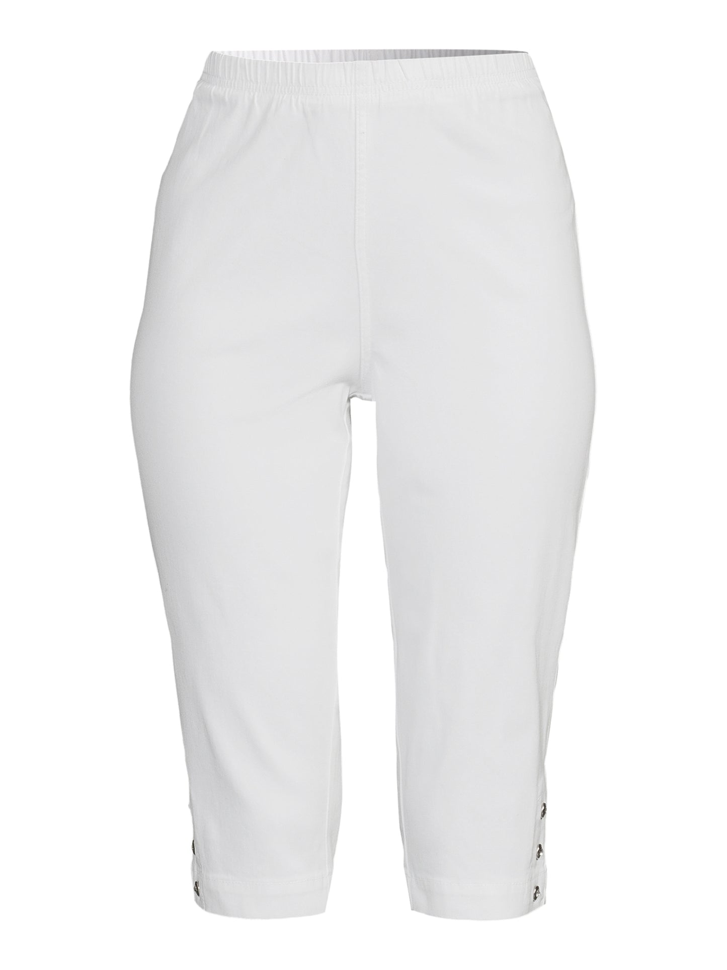 Calça Capri Feminina RealSize 17 Stretch Bling Branca Tamanho G