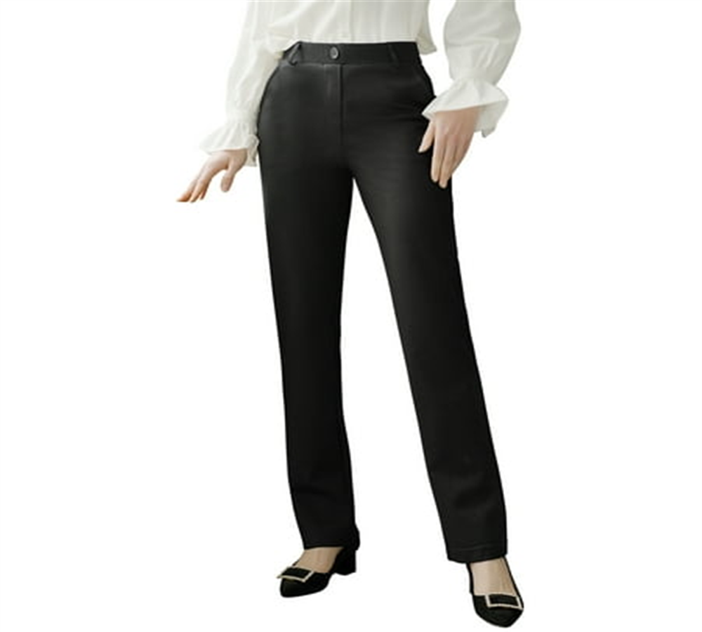Calça social feminina elástica SPYM, calça casual, reta, larga, skinny, bootcut, preta, tamanho pequeno G