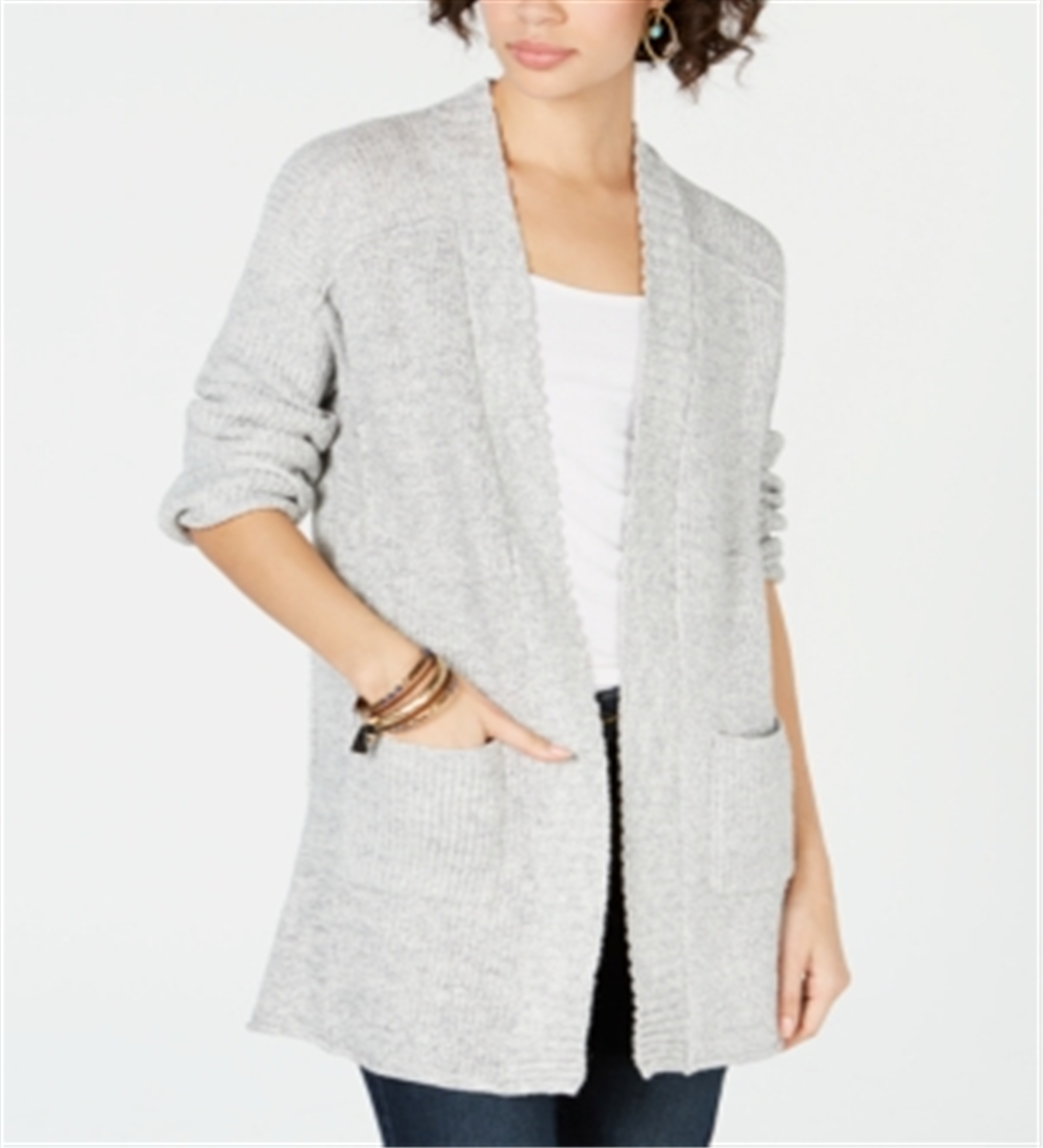 Cardigan completo com abertura frontal Style &amp; Co cinza tamanho XXL