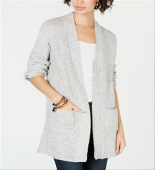 Cardigan completo com abertura frontal Style &amp; Co cinza tamanho XXL