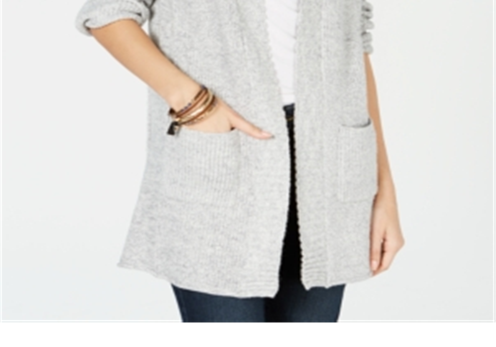 Cardigan completo com abertura frontal Style &amp; Co cinza tamanho XXL