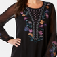 Blusa bordada Style &amp; Co preta tamanho XL