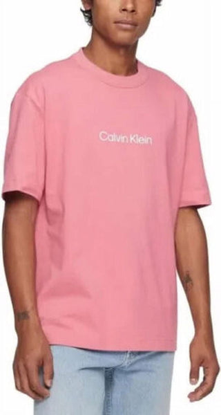 Camiseta Calvin Klein Masculina com Estampa Gráfica Rosa Tamanho GG