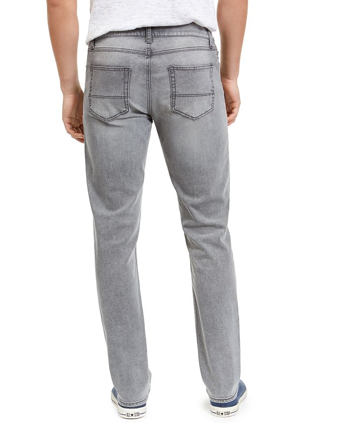 Calça jeans masculina American Rag Iron Stretch reciclada com rebite cinza tamanho 30x32